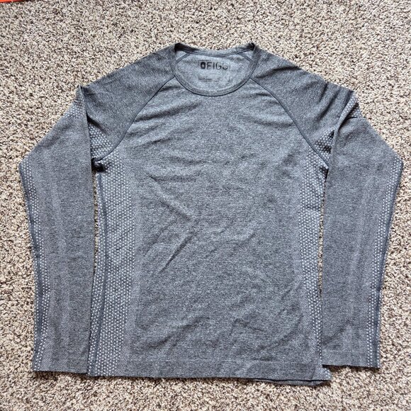 FIGS  Underscrub Shirt Salta Womens Size Lg Graphite Long Sleeve Stretch Top - Picture 1 of 8